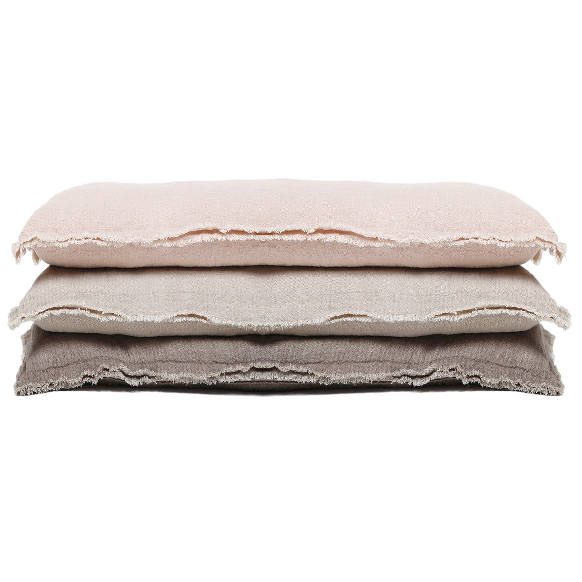 The Laurel Blush 14x40 Pillow with Insert is a beautiful, stonewashed linen with frayed edges. Details & Care: 100% Linen Machine Wash cold: tumble dry low: warm iron as needed. Insert Included