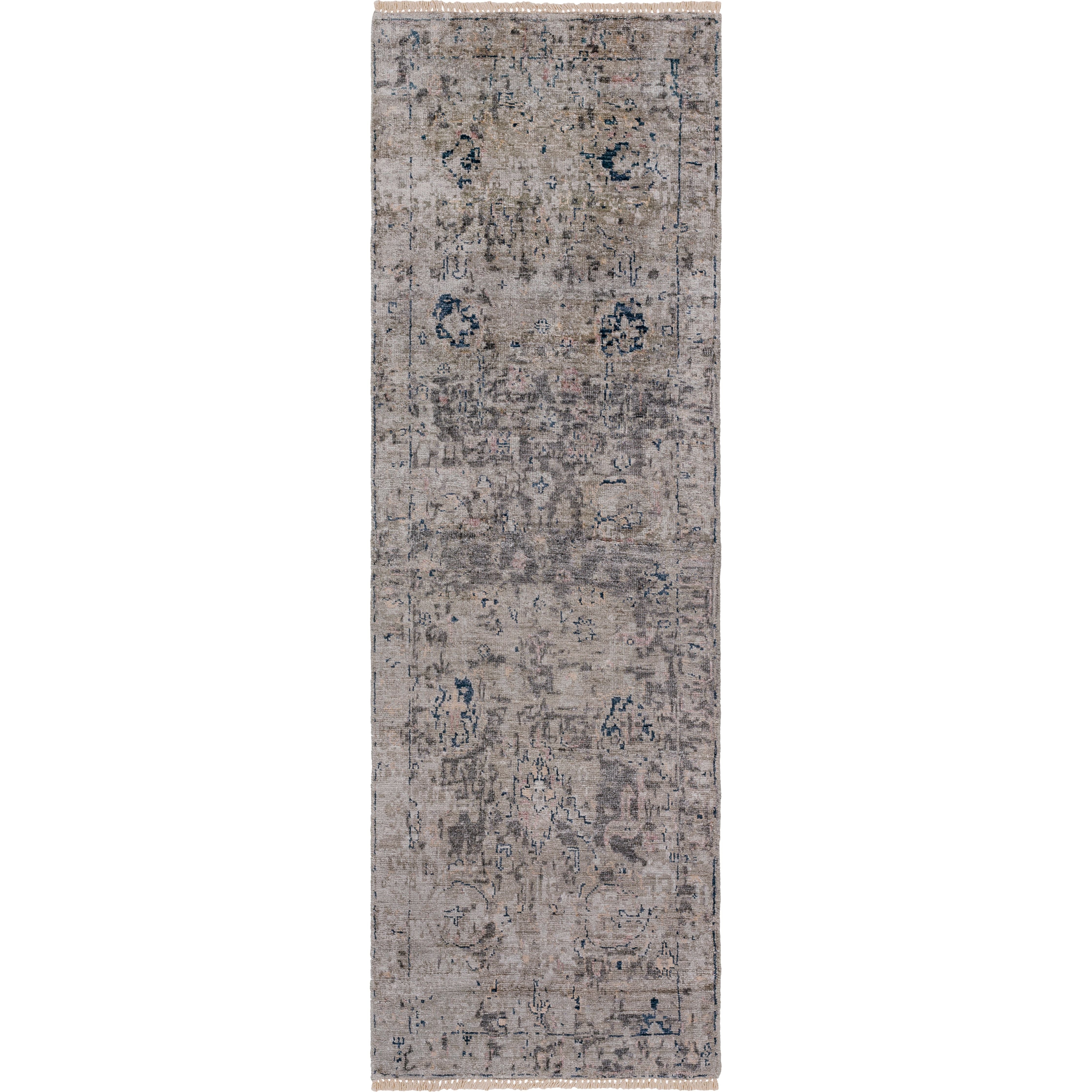 Featuring Theodora Charcoal / Ocean Hand-Knotted Rug by Surya at Amethyst Home. The Theodora Collection showcases traditional inspired designs that exemplify timeless styles of elegance, comfort, and sophistication. With their hand knotted construction, these rugs provide a durability that can not be found in other handmade constructions, and boasts th.  Amethyst Home provides interior design, new home construction design consulting, vintage area rugs, and lighting in the Winter Garden metro area.