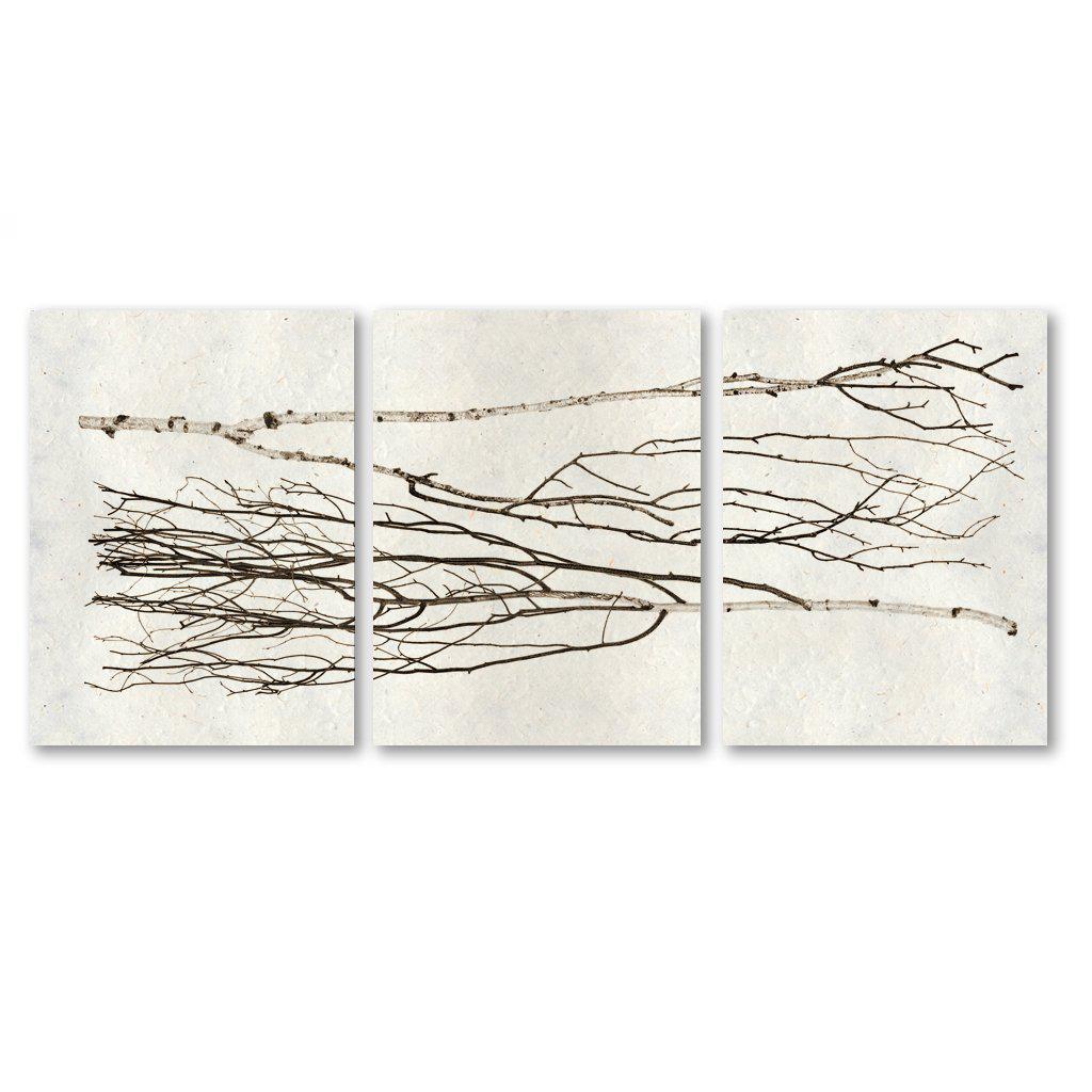 Each triptych of gorgeous birch branches is comprised of three panels with a black frame on natural paper. Where applicable, trilogies are signed on the corner so that they can be hung either vertically or horizontally. Orientation for signatures and hangers will follow the images on the left. Framed size per panel: 24 x 31.5 Overall size*: 31.5 x 74 * Overall size includes three panels with one inch of spacing in between