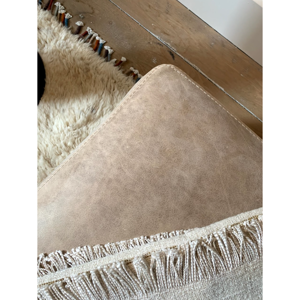 Adrian ottoman in Leather Burnham - Parchment