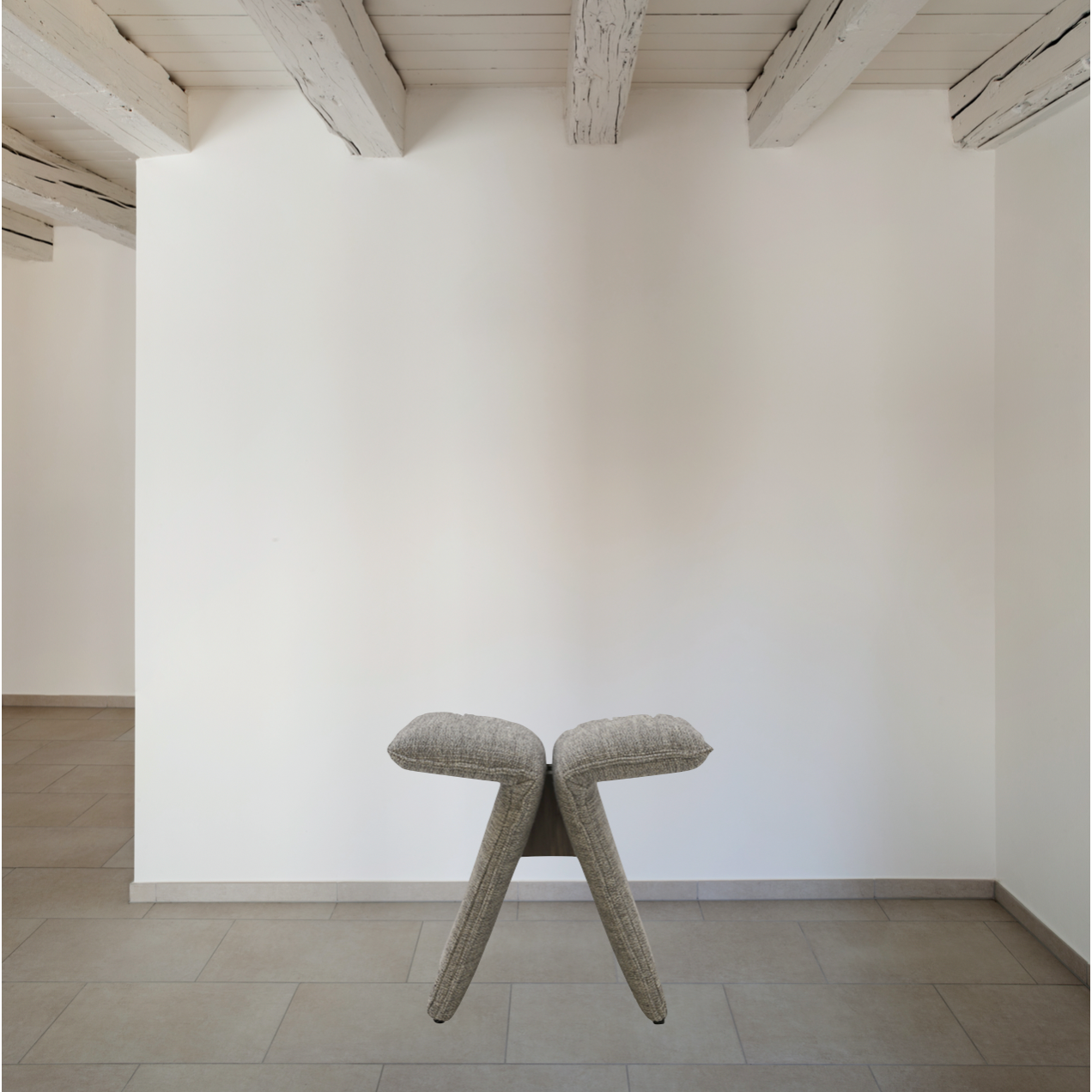 The Butterfly Upholstered Occasional Stool by Verellen is abstract and beautiful. This comes standard with:  soy based poly wrap seat construction double needle stitch detail knife edge upholstery style sits on glides standard walnut brace