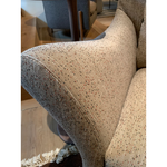 Paola Wing Chair in Suing 270.020 Flax Fabric and Sealed Walnut Finish