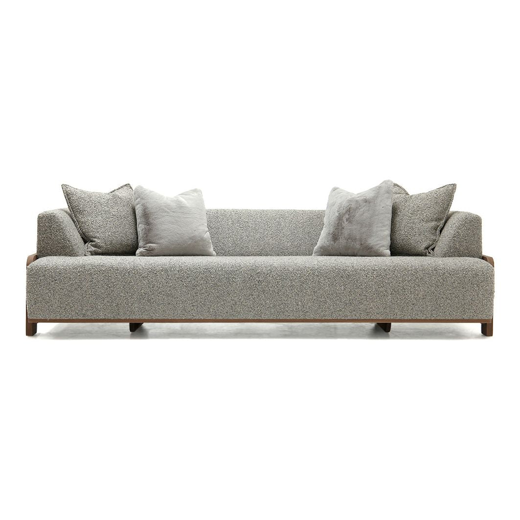 We love the exposed wood on the Rowan Sofa Family by Verellen. A comfortable, lasting sofa to have the family gathered together for years to come! This is made with a sustainably harvested hardwood frame and 8-way hand-tied seat construction.