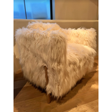 A piece we lovingly refer to as the "three legged-dog" to our clients, the Sullivan chair from Verellen is a beautiful statement piece from every angle. The 360 degree attention to detail makes it a striking piece in open concept spaces. This chair sits wonderfully for mounted televisions or with conversation and a glass of wine in the evening. Amethyst Home provides interior design, new home construction design consulting, vintage area rugs, and lighting in the Portland metro area.