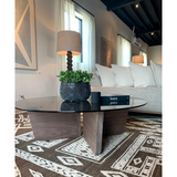 Valencia Coffee Table in in Dead Flat Walnut.