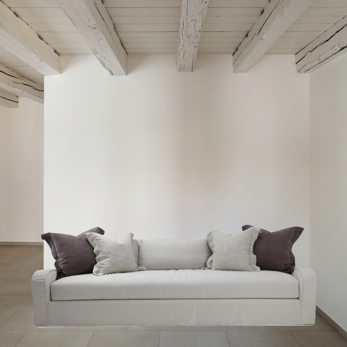 The beautiful, sloping arms of Verellen's Sloane Sofa Family will suit any environment! Standard options include:  • Spring Down Seat Construction • Loose Bench Seat • Boxed Back Pillows • Knife Edge Toss • Double Needle • Slipcovered and Upholstered Available • Recessed Legs • Available as a Sectional – Please see Sectional Guide