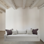 The beautiful, sloping arms of Verellen's Sloane Sofa Family will suit any environment! Standard options include:  • Spring Down Seat Construction • Loose Bench Seat • Boxed Back Pillows • Knife Edge Toss • Double Needle • Slipcovered and Upholstered Available • Recessed Legs • Available as a Sectional – Please see Sectional Guide