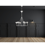 Featuring Alberto Large Single Tier Chandelier by Visual Comfort at Amethyst Home. The Alberto Large Single Tier Chandelier by Visual Comfort has gorgeous, thin arms with a stunning flower placed atop each head. This gives a unique, bright look to any dining room, living room, or other large area.
Overall Dimensions: 40" L x 40" W x 46.75" H.  Amethyst Home provides interior design, new home construction design consulting, vintage area rugs, and lighting in the Salt Lake City metro area.