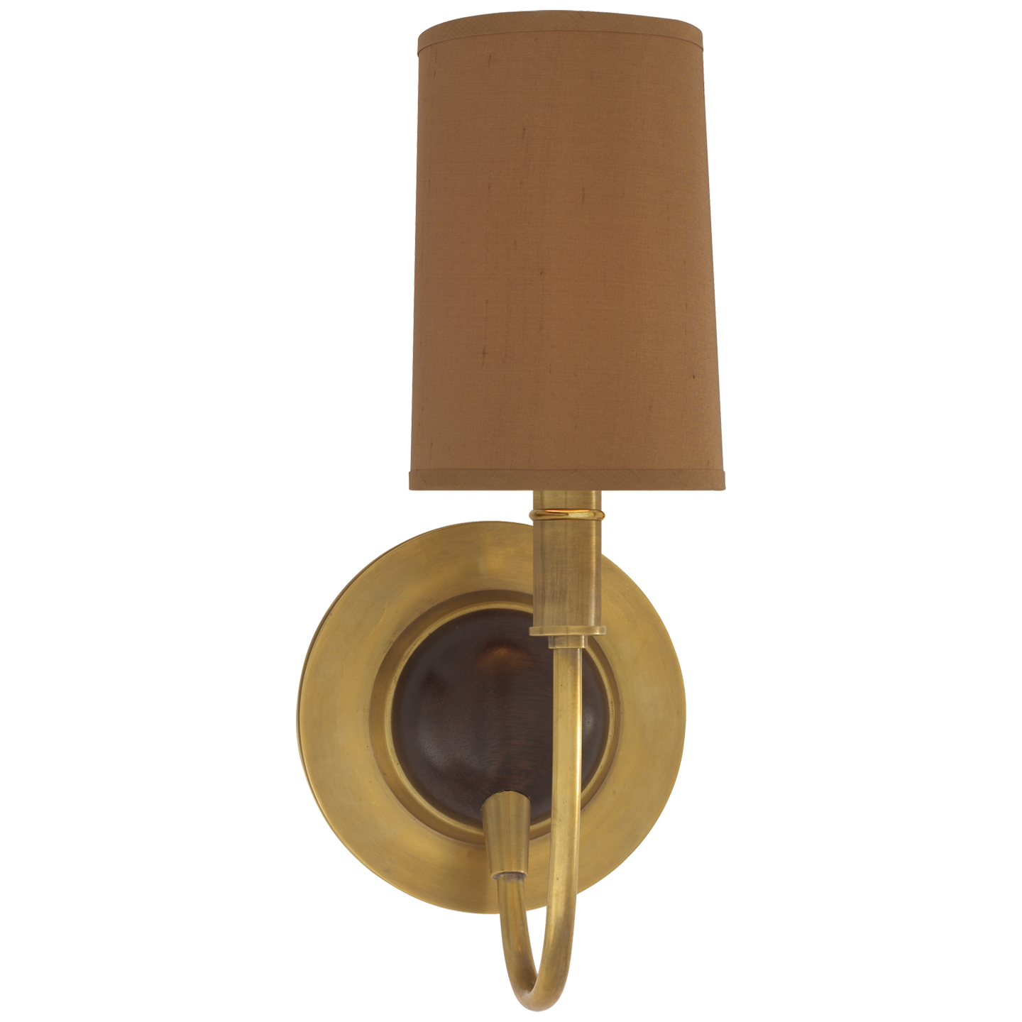 Featuring Elkins Sconce by Visual Comfort at Amethyst Home. With a shapley stem, this Elkins Sconce brings an attractive source of light to any bedroom, hallway or other area. 
Polished Nickel, Antique Nickel with Polished Nickel, and Bronze with Antique Brass have paper shades. 
Antique Brass with Chocolate has a Fawn Silk shade. 
Overall Dimensions: 5.5".  Amethyst Home provides interior design, new home construction design consulting, vintage area rugs, and lighting in the Nashville metro area.