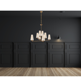 Featuring Fontaine Large Offset Chandelier by Visual Comfort at Amethyst Home. The Fontaine Large Offset Chandelier by Visual Comfort has a slim cross section at the bottom matched with offset layers of linen shades. This is a gorgeous piece to add to any dining room, living room, or other large area. 
Overall Dimensions: 39" L x 39" W x 33.5" HWeight: 37 .  Amethyst Home provides interior design, new home construction design consulting, vintage area rugs, and lighting in the Park City metro area.
