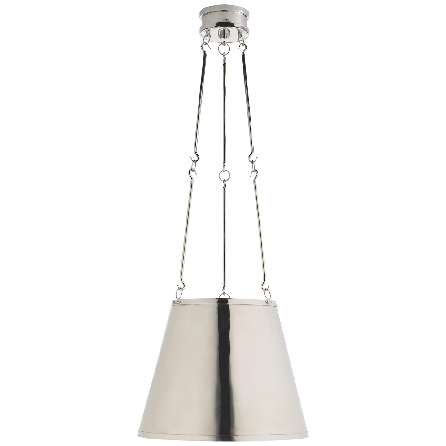 Featuring Lily Hanging Shade by Visual Comfort at Amethyst Home. We love the clean look of this Lily Hanging Shade. A beautiful piece to hang over your kitchen island, sink, or other space! 
Overall Dimensions: 15" L x 15" W x 46" H.  Amethyst Home provides interior design, new home construction design consulting, vintage area rugs, and lighting in the Portland metro area.