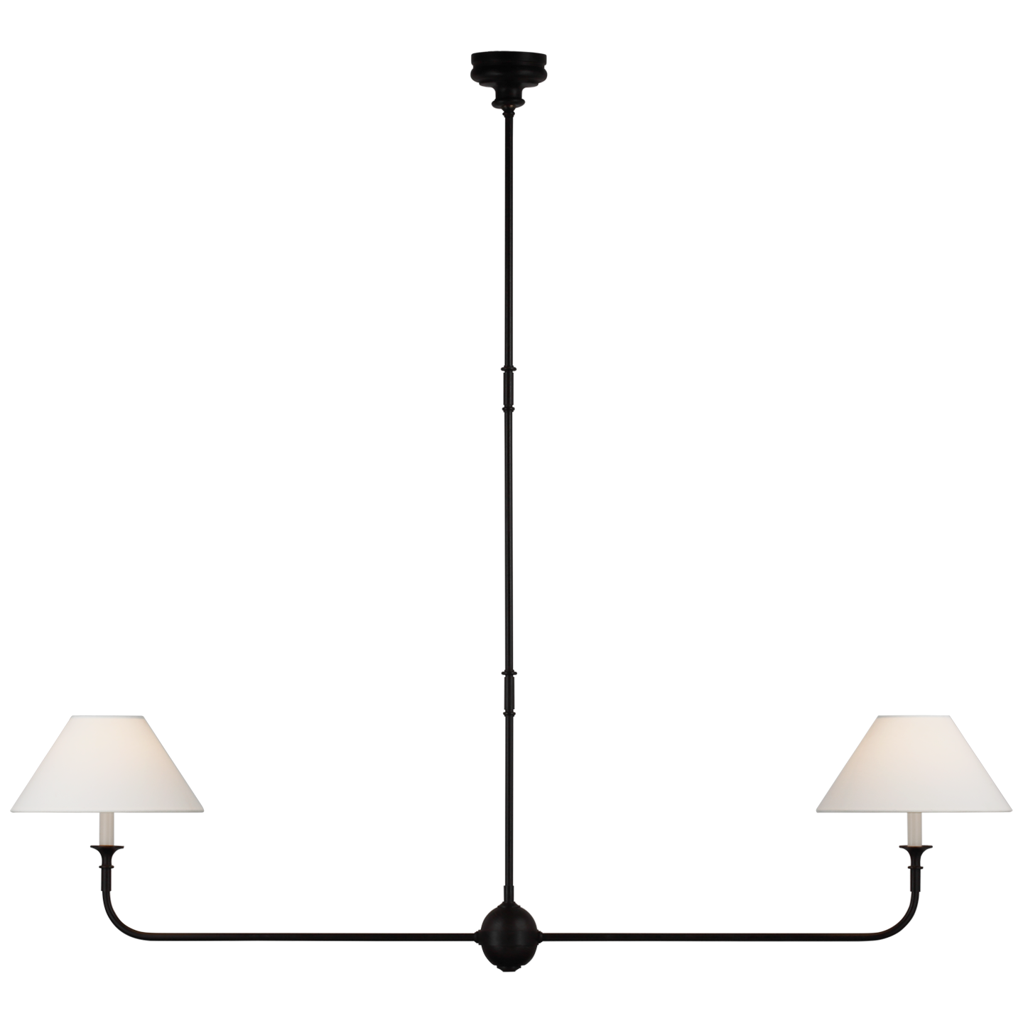 Featuring Piaf Large Two Light Linear Pendant by Visual Comfort at Amethyst Home. Classic and traditional, this Piaf Large Two Light Linear Pendant would complete the look for any living room, dining room, or other space needing warm light! 
Overall Dimensions: 62" L x 62" W x 57" HWeight: 9 lbs..  Amethyst Home provides interior design, new home construction design consulting, vintage area rugs, and lighting in the Portland metro area.