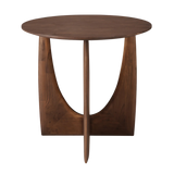 Teak Geometric Side Table - Brown | ready to ship!