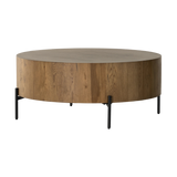 Eaton Amber Oak Drum Coffee Table | ready to ship!