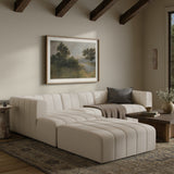 Langham Channeled 3-Piece Sectional - Crypton Nomad Snow
