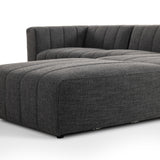 Langham Channeled 3-Piece Sectional - Saxon Charcoal