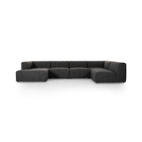 Langham Channeled 5-Piece Sectional - Saxon Charcoal
