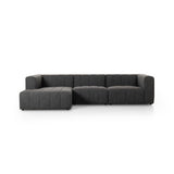 Langham Channeled 3-Piece Sectional - Saxon Charcoal