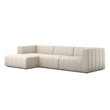Langham Channeled 3-Piece Sectional - Crypton Nomad Snow