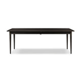 Featuring Harper Black Mango Extension Dining Table by Four Hands at Amethyst Home. Style with flexibility. Finished in a classic black, a rectangular tabletop of mango veneer, solid mango legs and iron detailing speak to Scandinavian modernism. Expansion from 84" to 104" means more space when company calls.
Size: 84"w x 38"d x 30"h. Amethyst Home provides interior design, new home construction design consulting, vintage area rugs, and lighting in the Calabasas metro area.