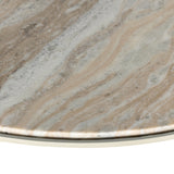Corbett Coffee Table - Textured Matte White / Creamy Taupe Marble