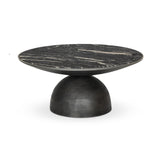 Corbett Coffee Table - Hammered Grey / Polished Black Marble