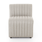 Featuring Augustine Orly Natural Dining Banquette by Four Hands at Amethyst Home. Polyester fabric in a light grey hue features dramatic channeling, for texture and a comfortable sit.Overall Dimensions: Corner Chair: 28.00"w x 28.00"d x 31.50"h 72" Bench: 72.00"w x 28.00"d x 31.50"h Chair + A Half: 38.50"w x 28.00"d x 31.50"h 82" Bench: 82.00"w x 28.00"d x 31..  Amethyst Home provides interior design, new home construction design consulting, vintage area rugs, and lighting in the Omaha metro area.