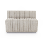 Featuring Augustine Orly Natural Dining Banquette by Four Hands at Amethyst Home. Polyester fabric in a light grey hue features dramatic channeling, for texture and a comfortable sit.Overall Dimensions: Corner Chair: 28.00"w x 28.00"d x 31.50"h 72" Bench: 72.00"w x 28.00"d x 31.50"h Chair + A Half: 38.50"w x 28.00"d x 31.50"h 82" Bench: 82.00"w x 28.00.  Amethyst Home provides interior design, new home construction design consulting, vintage area rugs, and lighting in the Newport Beach metro area.
