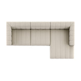Langham Channeled 3-Piece Sectional - Crypton Nomad Snow