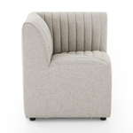 Featuring Augustine Orly Natural Dining Banquette by Four Hands at Amethyst Home. Polyester fabric in a light grey hue features dramatic channeling, for texture and a comfortable sit.Overall Dimensions: Corner Chair: 28.00"w x 28.00"d x 31.50"h 72" Bench: 72.00"w x 28.00"d x 31.50"h Chair + A Half: 38.50"w x 28.00"d x 31.50"h 82" Bench: 82.00"w x 28.00"d x 31.  Amethyst Home provides interior design, new home construction design consulting, vintage area rugs, and lighting in the Austin metro area.