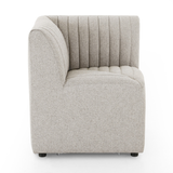 Featuring Augustine Orly Natural Dining Banquette by Four Hands at Amethyst Home. Polyester fabric in a light grey hue features dramatic channeling, for texture and a comfortable sit.Overall Dimensions: Corner Chair: 28.00"w x 28.00"d x 31.50"h 72" Bench: 72.00"w x 28.00"d x 31.50"h Chair + A Half: 38.50"w x 28.00"d x 31.50"h 82" Bench: 82.00"w x 28.00"d x 31.  Amethyst Home provides interior design, new home construction design consulting, vintage area rugs, and lighting in the Austin metro area.