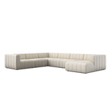 Langham Channeled 6-Piece Sectional - Crypton Nomad Snow