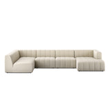 Langham Channeled 5-Piece Sectional - Crypton Nomad Snow