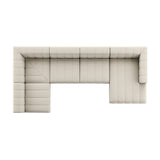 Langham Channeled 5-Piece Sectional - Crypton Nomad Snow