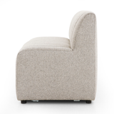 Featuring Augustine Orly Natural Dining Banquette by Four Hands at Amethyst Home. Polyester fabric in a light grey hue features dramatic channeling, for texture and a comfortable sit.Overall Dimensions: Corner Chair: 28.00"w x 28.00"d x 31.50"h 72" Bench: 72.00"w x 28.00"d x 31.50"h Chair + A Half: 38.50"w x 28.00"d x 31.50"h 82" Bench: 82.00"w x 28.00"d.  Amethyst Home provides interior design, new home construction design consulting, vintage area rugs, and lighting in the Kansas City metro area.