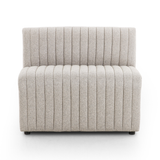 Featuring Augustine Orly Natural Dining Banquette by Four Hands at Amethyst Home. Polyester fabric in a light grey hue features dramatic channeling, for texture and a comfortable sit.Overall Dimensions: Corner Chair: 28.00"w x 28.00"d x 31.50"h 72" Bench: 72.00"w x 28.00"d x 31.50"h Chair + A Half: 38.50"w x 28.00"d x 31.50"h 82" Bench: 82.00"w x 28.00"d x .  Amethyst Home provides interior design, new home construction design consulting, vintage area rugs, and lighting in the Portland metro area.