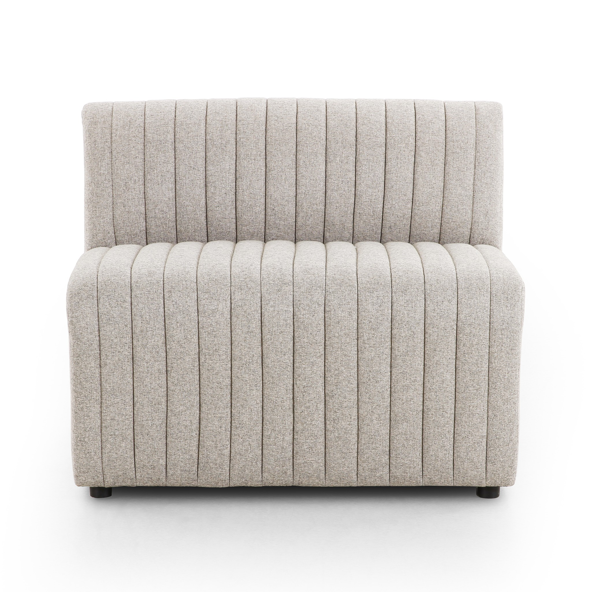 Featuring Augustine Orly Natural Dining Banquette by Four Hands at Amethyst Home. Polyester fabric in a light grey hue features dramatic channeling, for texture and a comfortable sit.Overall Dimensions: Corner Chair: 28.00"w x 28.00"d x 31.50"h 72" Bench: 72.00"w x 28.00"d x 31.50"h Chair + A Half: 38.50"w x 28.00"d x 31.50"h 82" Bench: 82.00"w x 28.00"d x .  Amethyst Home provides interior design, new home construction design consulting, vintage area rugs, and lighting in the Portland metro area.