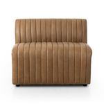 The armless dining bench is elevated with tan top-grain leather with a beautifully pronounced grain, plus dramatic channeling for a linear look. Perfectly sized for larger tables or spaces.Overall Dimensions:49" Bench: 49.00"w x 28.00"d x 31.50"hChair: 25.00"w x 28.00"d x 31.50"hCorner Chair: 28.00"w x 28.00"d x 31.50"hChair + A Half: 38.50"w x 28.00"d x 31. Amethyst Home provides interior design, new home construction design consulting, vintage area rugs, and lighting in the Omaha metro area.