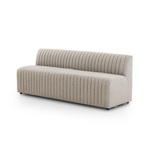 Featuring Augustine Orly Natural Dining Banquette by Four Hands at Amethyst Home. Polyester fabric in a light grey hue features dramatic channeling, for texture and a comfortable sit.Overall Dimensions: Corner Chair: 28.00"w x 28.00"d x 31.50"h 72" Bench: 72.00"w x 28.00"d x 31.50"h Chair + A Half: 38.50"w x 28.00"d x 31.50"h 82" Bench: 82.00"w x 28.00"d x 31..  Amethyst Home provides interior design, new home construction design consulting, vintage area rugs, and lighting in the Miami metro area.