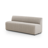 Featuring Augustine Orly Natural Dining Banquette by Four Hands at Amethyst Home. Polyester fabric in a light grey hue features dramatic channeling, for texture and a comfortable sit.Overall Dimensions: Corner Chair: 28.00"w x 28.00"d x 31.50"h 72" Bench: 72.00"w x 28.00"d x 31.50"h Chair + A Half: 38.50"w x 28.00"d x 31.50"h 82" Bench: 82.00"w x 28.00"d x 31..  Amethyst Home provides interior design, new home construction design consulting, vintage area rugs, and lighting in the Miami metro area.