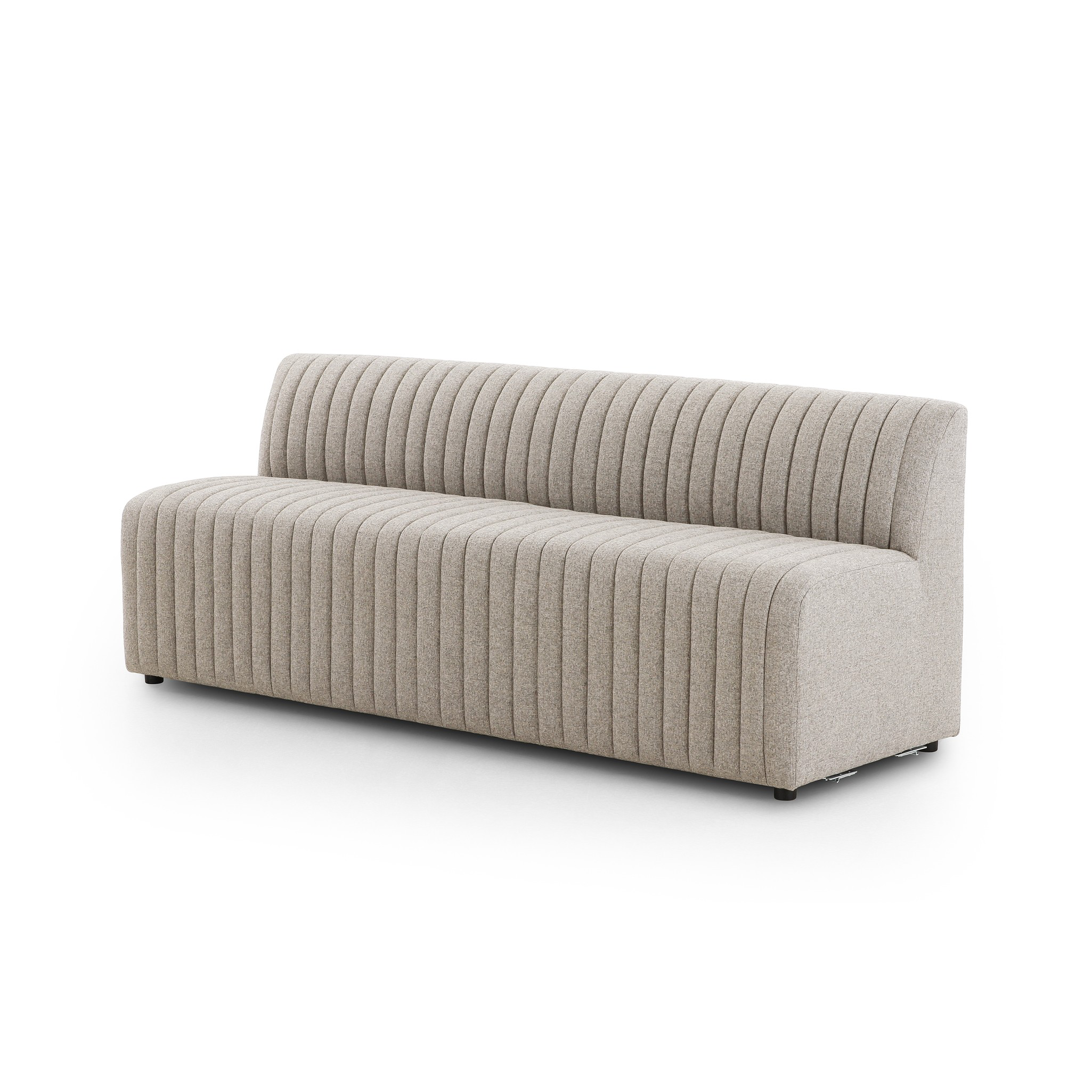Featuring Augustine Orly Natural Dining Banquette by Four Hands at Amethyst Home. Polyester fabric in a light grey hue features dramatic channeling, for texture and a comfortable sit.Overall Dimensions: Corner Chair: 28.00"w x 28.00"d x 31.50"h 72" Bench: 72.00"w x 28.00"d x 31.50"h Chair + A Half: 38.50"w x 28.00"d x 31.50"h 82" Bench: 82.00"w x 28.00"d x 31..  Amethyst Home provides interior design, new home construction design consulting, vintage area rugs, and lighting in the Miami metro area.