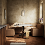 The armless dining bench is elevated with tan top-grain leather with a beautifully pronounced grain, plus dramatic channeling for a linear look. Perfectly sized for larger tables or spaces.Overall Dimensions:49" Bench: 49.00"w x 28.00"d x 31.50"hChair: 25.00"w x 28.00"d x 31.50"hCorner Chair: 28.00"w x 28.00"d x 31.50"hChair + A Half: 38.50"w x 28.00"d x 31. Amethyst Home provides interior design, new home construction design consulting, vintage area rugs, and lighting in the Newport Beach metro area.