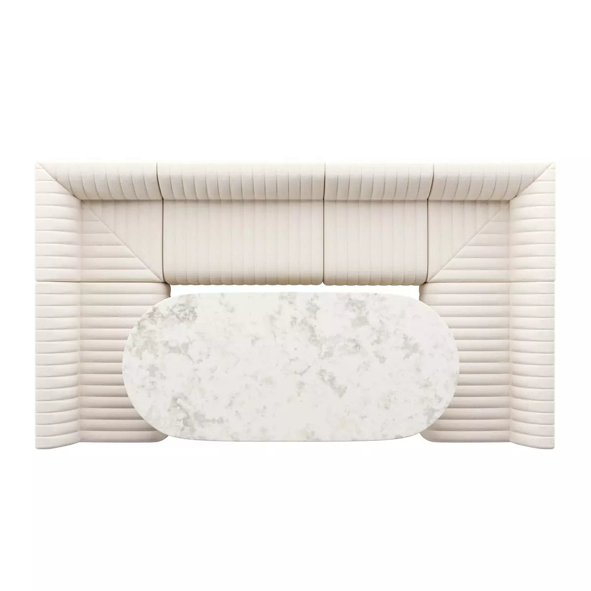 Featuring Augustine Capri Oatmeal U Shape Dining Banquette by Four Hands at Amethyst Home. High-performance fabric in a versatile oatmeal hue features dramatic channeling, for trend-forward texture and sumptuous sit. Option to pair with matching pieces for clever modularity.
Choose your preconfigured width:
106" width:  Overall Dimensions: 106.00"w x 66.50. Amethyst Home provides interior design, new home construction design consulting, vintage area rugs, and lighting in the Alpharetta metro area.