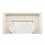 Featuring Augustine Capri Oatmeal U Shape Dining Banquette by Four Hands at Amethyst Home. High-performance fabric in a versatile oatmeal hue features dramatic channeling, for trend-forward texture and sumptuous sit. Option to pair with matching pieces for clever modularity.
Choose your preconfigured width:
106" width:  Overall Dimensions: 106.00"w x 66.50. Amethyst Home provides interior design, new home construction design consulting, vintage area rugs, and lighting in the Alpharetta metro area.