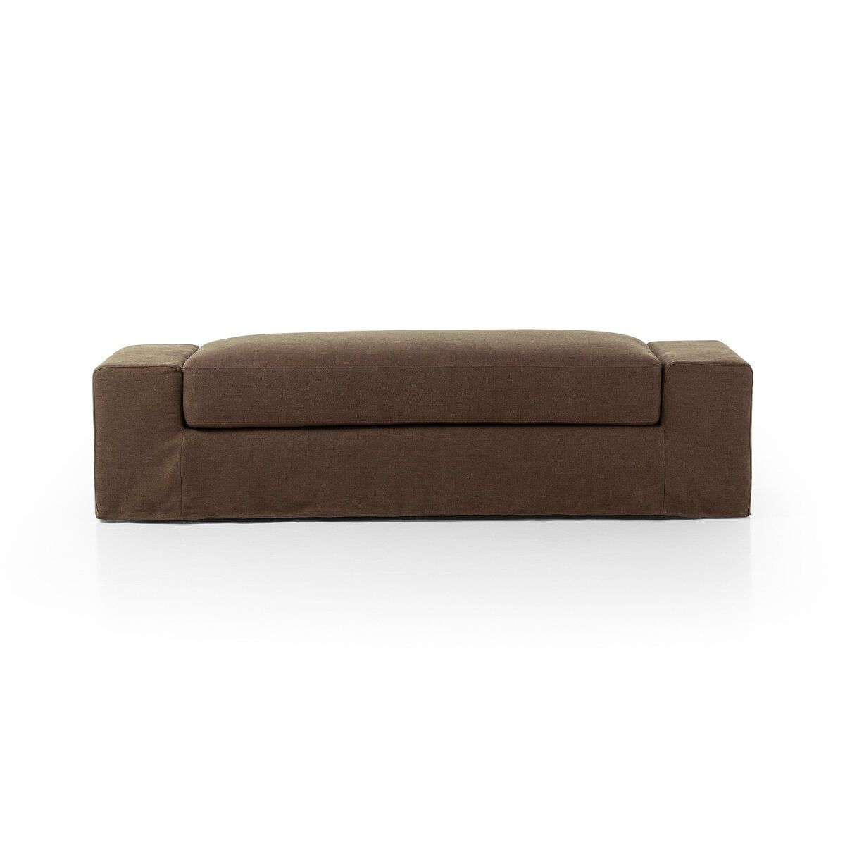 Featuring Wide Arm Natural Slipcover Accent Bench by Four Hands at Amethyst Home. Bold dimensions define this monolithic accent bench. Durable and soft to the touch, Libeco™-sourced linens are artisan-made and free of toxic chemicals. Slipcovered styles are fully removable and machine-washable for easy care.Overall Dimensions: 78.50"W x 20"L x 20"HColors: Bruss. Amethyst Home provides interior design, new home construction design consulting, vintage area rugs, and lighting in the Tampa metro area.