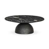 Corbett Coffee Table - Hammered Grey / Polished Black Marble