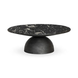 Corbett Coffee Table - Hammered Grey / Polished Black Marble