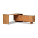 Featuring Posada Shaped Desk - Amber Oak Veneer L by Four Hands at Amethyst Home. Reflect your unique style with a modular desk and matching media console of amber-finished oak and cognac top-grain leather. Arrange to suit your space, while adding plenty of storage space to the office.Overall Dimensions: 78"W x 70"L x 30"H
Collection: BoltonColors: Amber Oa. Amethyst Home provides interior design, new home construction design consulting, vintage area rugs, and lighting in the Nashville metro area.