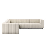 Langham Channeled 5-Piece Sectional - Crypton Nomad Snow