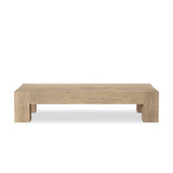 Abaso Rectangular Coffee Table - Whitewash Rustic Wormwood Oak